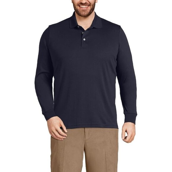 Lands' End Men's Supima Interlock Polo Navy XX Large A548907 - Picture 1 of 1